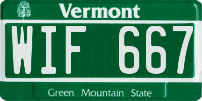 VT license plate WIF667