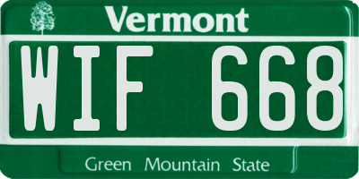 VT license plate WIF668