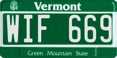 VT license plate WIF669