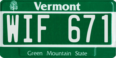 VT license plate WIF671