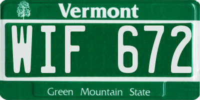 VT license plate WIF672