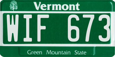 VT license plate WIF673