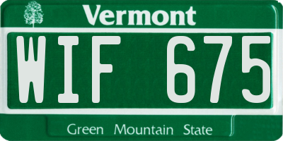 VT license plate WIF675