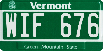 VT license plate WIF676