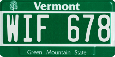 VT license plate WIF678