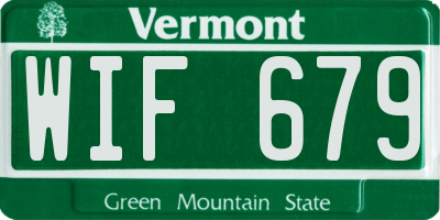 VT license plate WIF679
