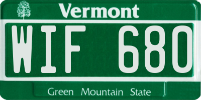 VT license plate WIF680