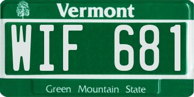 VT license plate WIF681