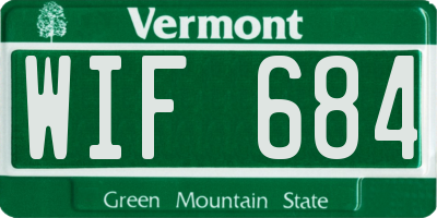 VT license plate WIF684