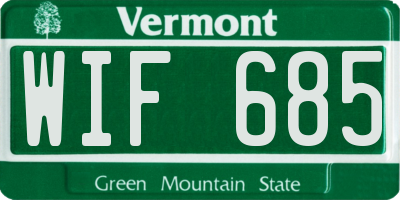 VT license plate WIF685