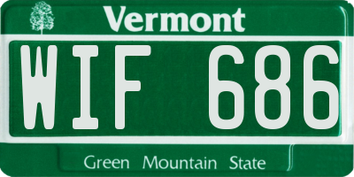 VT license plate WIF686