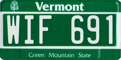 VT license plate WIF691