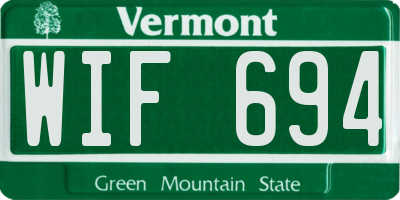 VT license plate WIF694