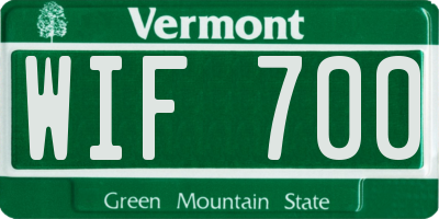 VT license plate WIF700