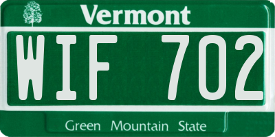 VT license plate WIF702