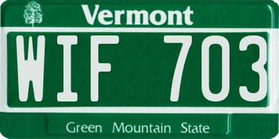 VT license plate WIF703