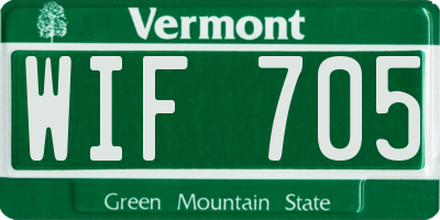 VT license plate WIF705