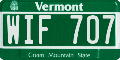 VT license plate WIF707