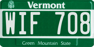 VT license plate WIF708
