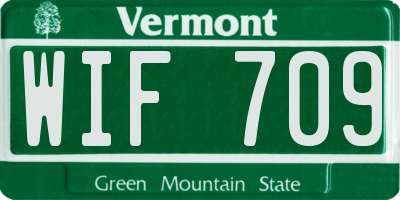 VT license plate WIF709