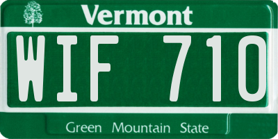 VT license plate WIF710