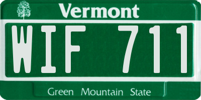 VT license plate WIF711