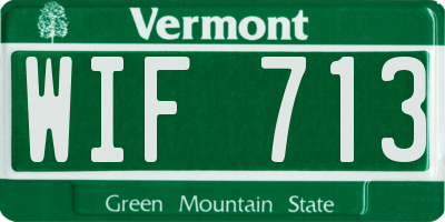 VT license plate WIF713