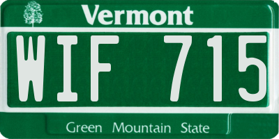 VT license plate WIF715