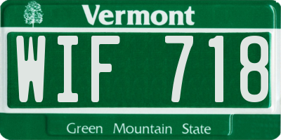 VT license plate WIF718
