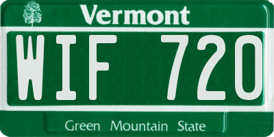 VT license plate WIF720