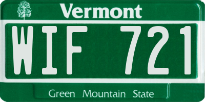 VT license plate WIF721