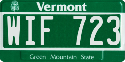VT license plate WIF723