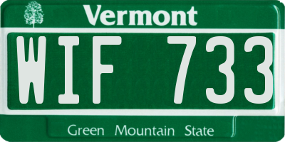 VT license plate WIF733