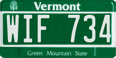 VT license plate WIF734