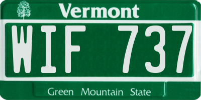 VT license plate WIF737