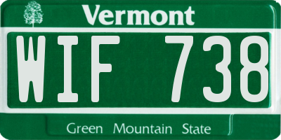 VT license plate WIF738