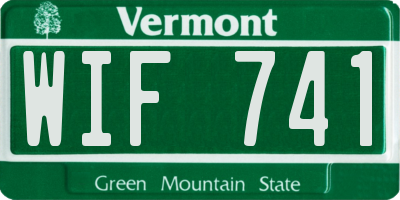 VT license plate WIF741