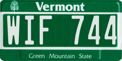 VT license plate WIF744