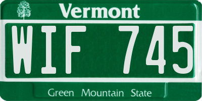 VT license plate WIF745