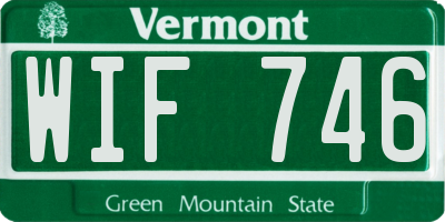 VT license plate WIF746