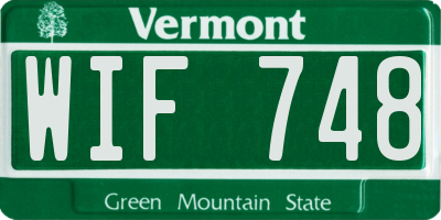 VT license plate WIF748