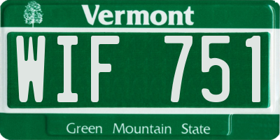 VT license plate WIF751