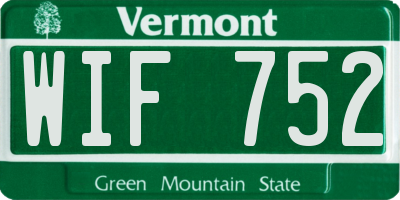 VT license plate WIF752