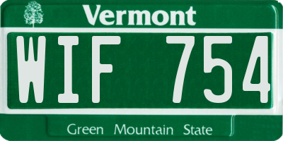 VT license plate WIF754