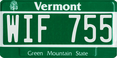 VT license plate WIF755