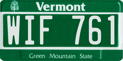 VT license plate WIF761
