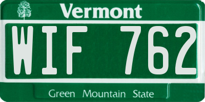 VT license plate WIF762