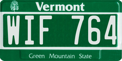 VT license plate WIF764