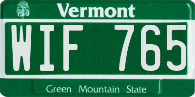 VT license plate WIF765