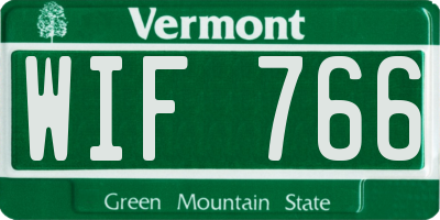 VT license plate WIF766